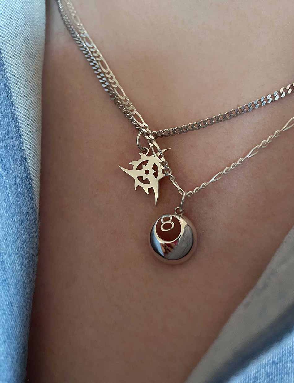 8 Ball Charm Pendant - sterling silver