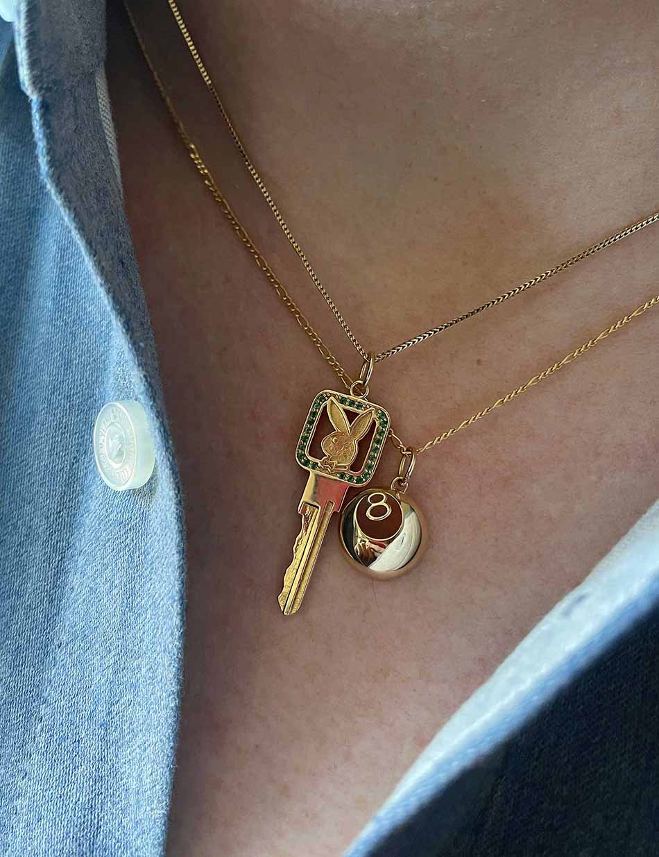 8 Ball Charm Pendant - 14k gold