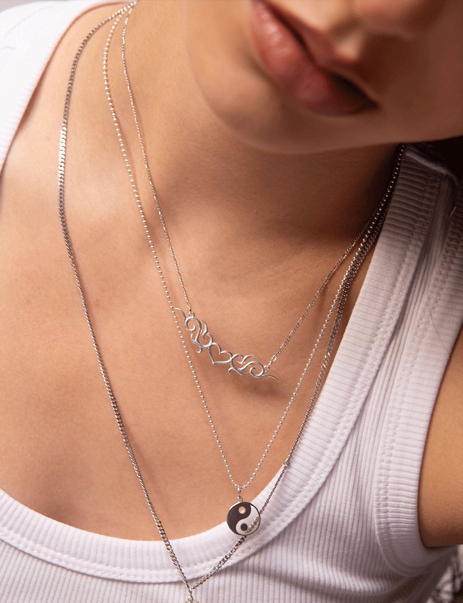 Yin Yang Bezel Balance Pendant - 14k gold or sterling silver, quartz