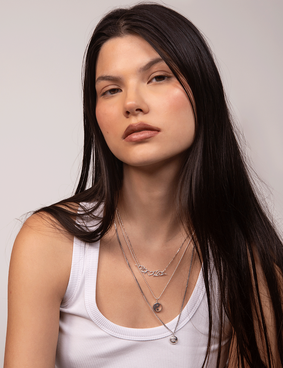 Tribal Tattoo Heart Necklace - 14k gold or sterling silver