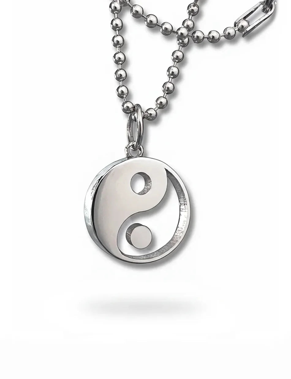Yin Yang Bezel Balance Pendant - 14k gold or sterling silver, quartz
