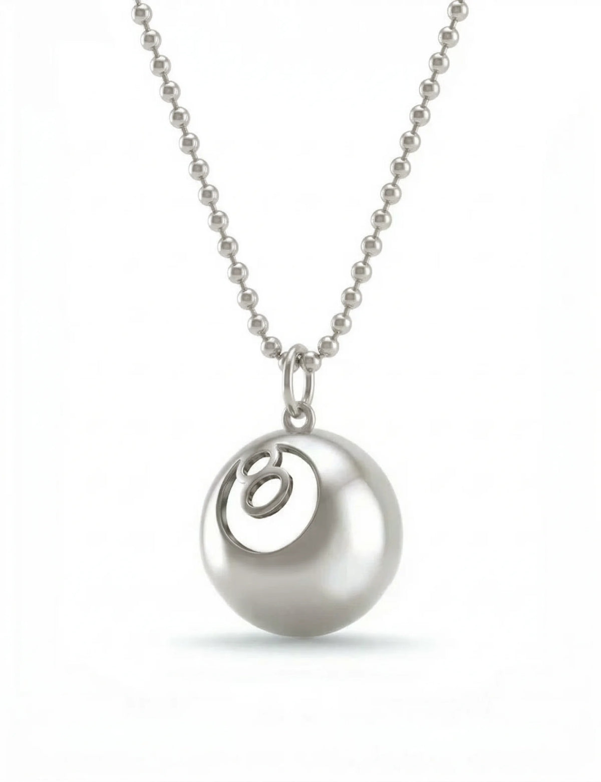8 Ball Charm Pendant - sterling silver