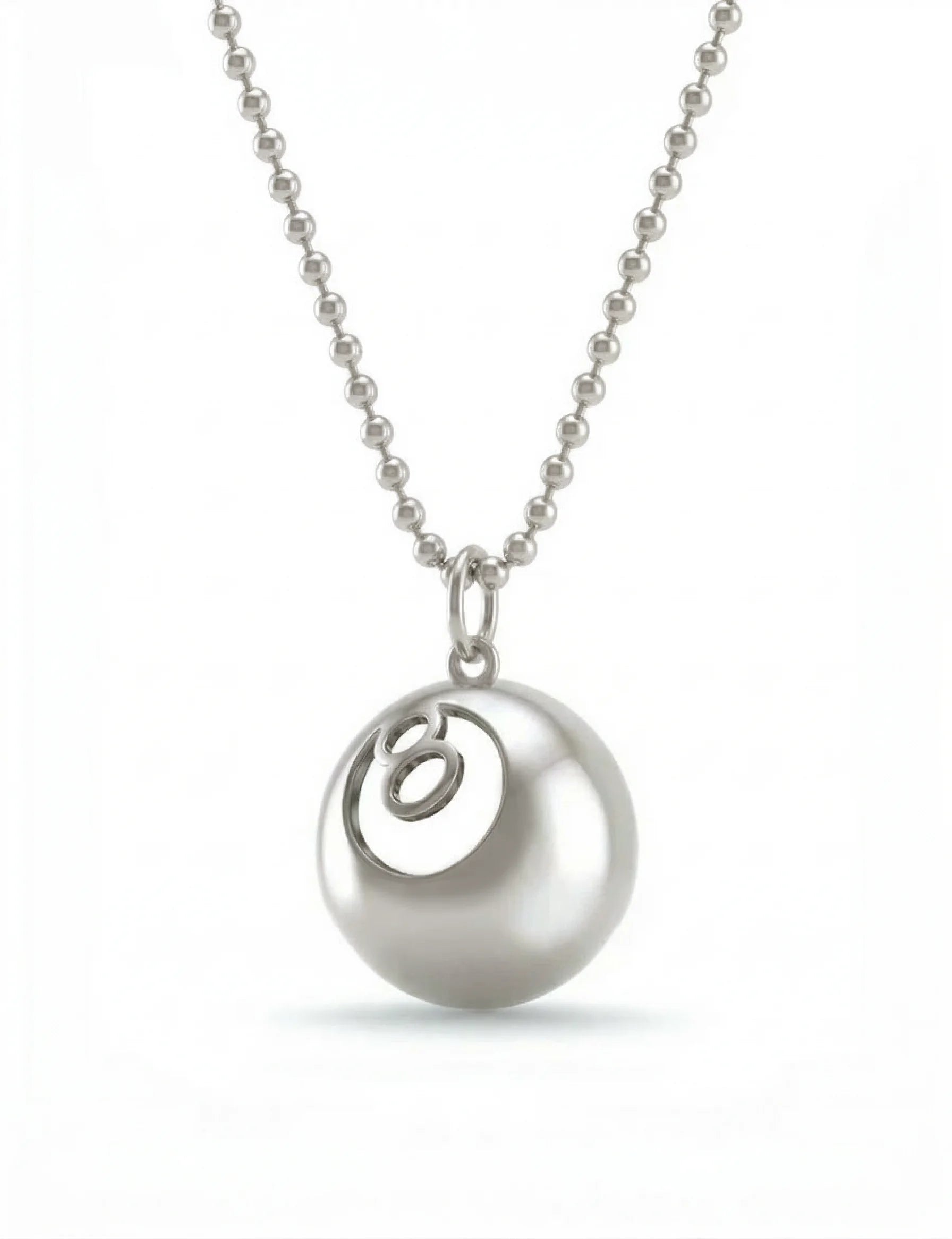 8 Ball Charm Pendant - sterling silver