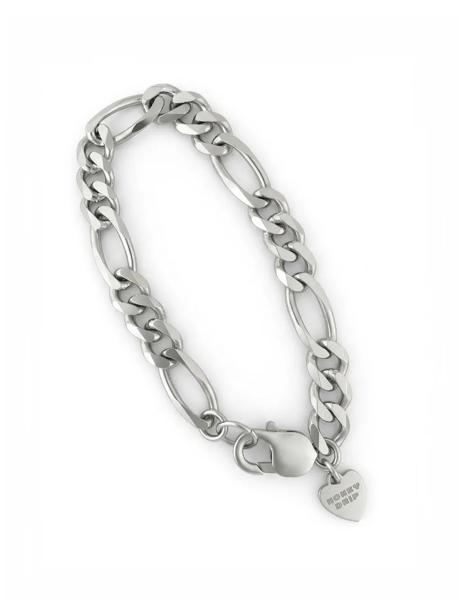 Figaro Chain Bracelet - sterling silver