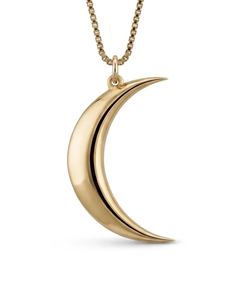Perfect Crescent Moon Charm - 14k gold