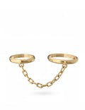 Biker Chain Double Finger Ring - 14k gold