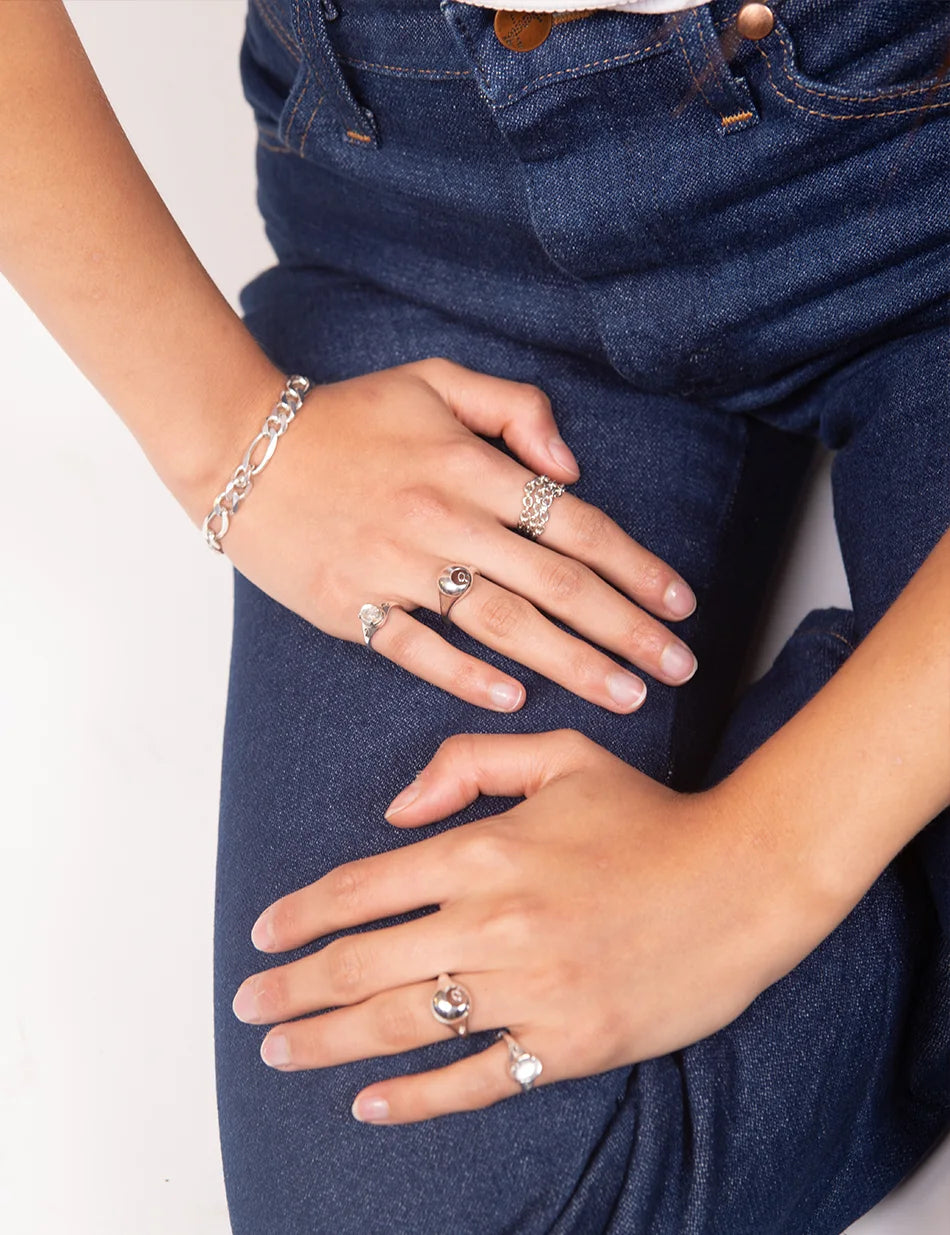 Figaro Chain Bracelet - sterling silver