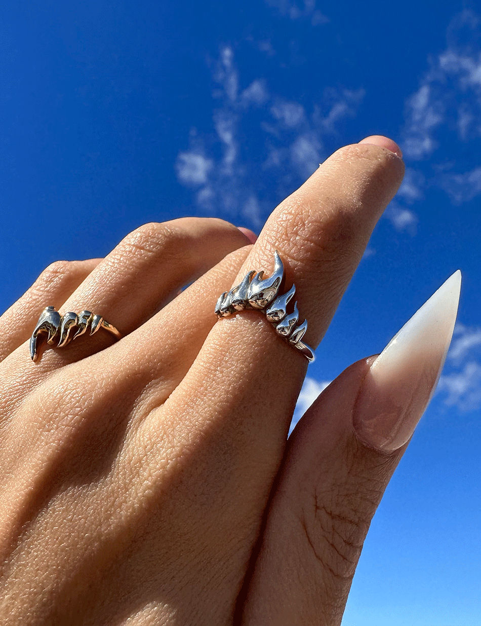 Flame Ring - 14k gold or sterling silver