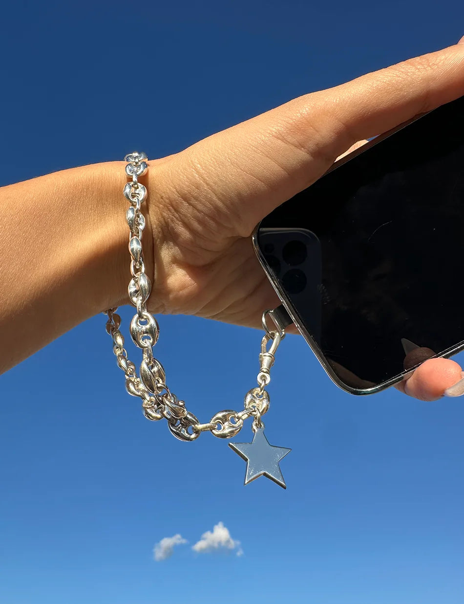 Mariner Chain Phone Wristlet - sterling silver