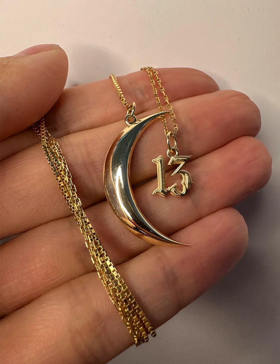 Perfect Crescent Moon Charm - 14k gold