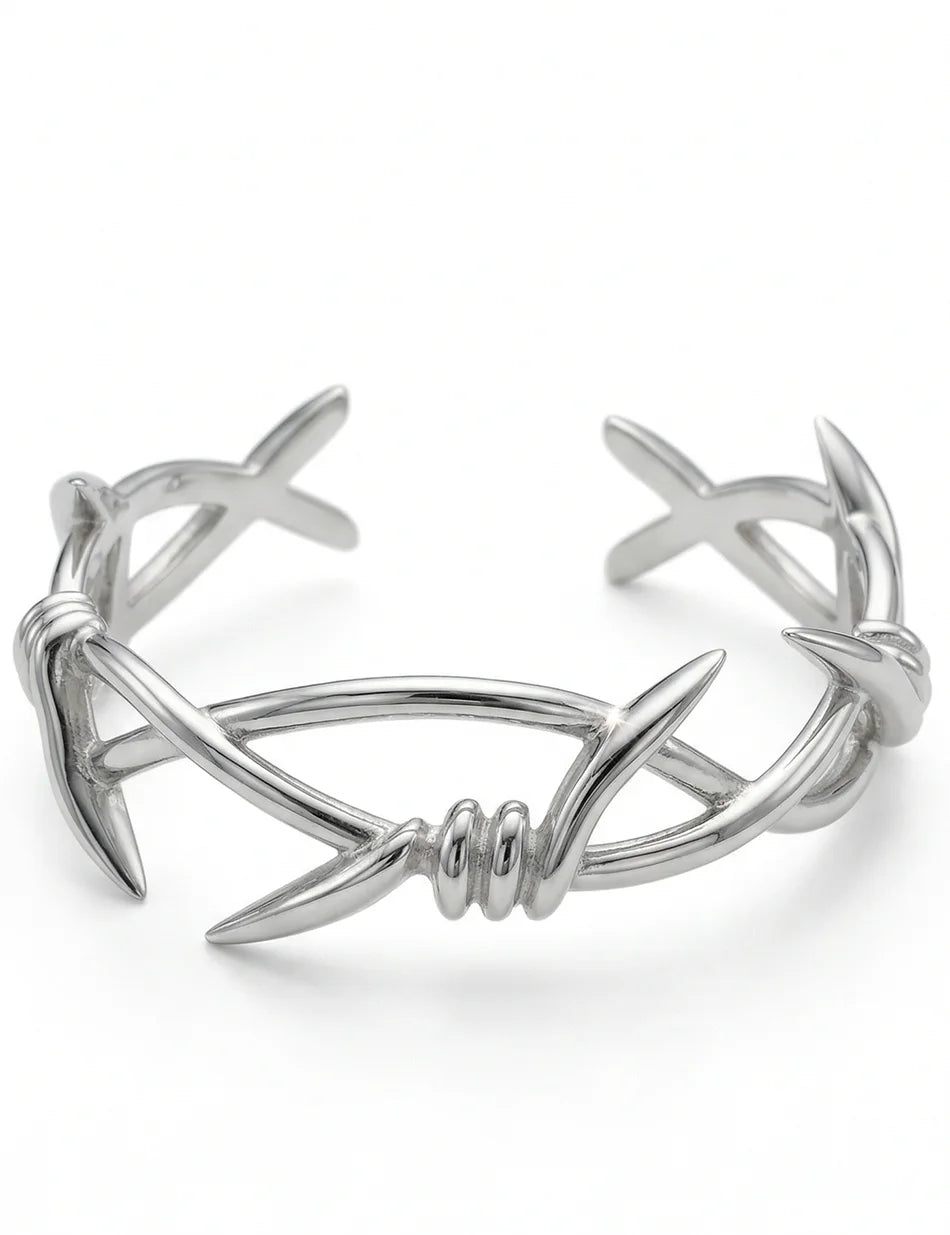 Pam Barbwire Arm Band Cuff - sterling silver