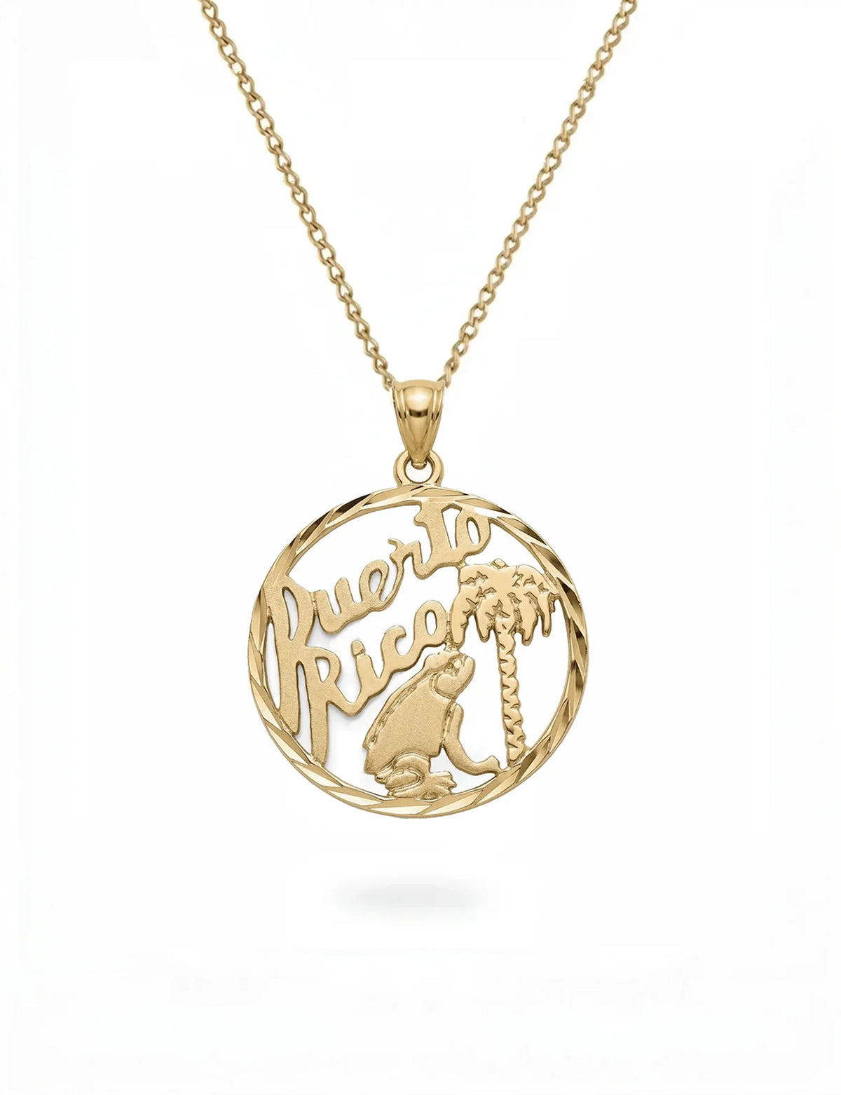 Puerto Rico Medallion Charm - 14k gold or sterling silver