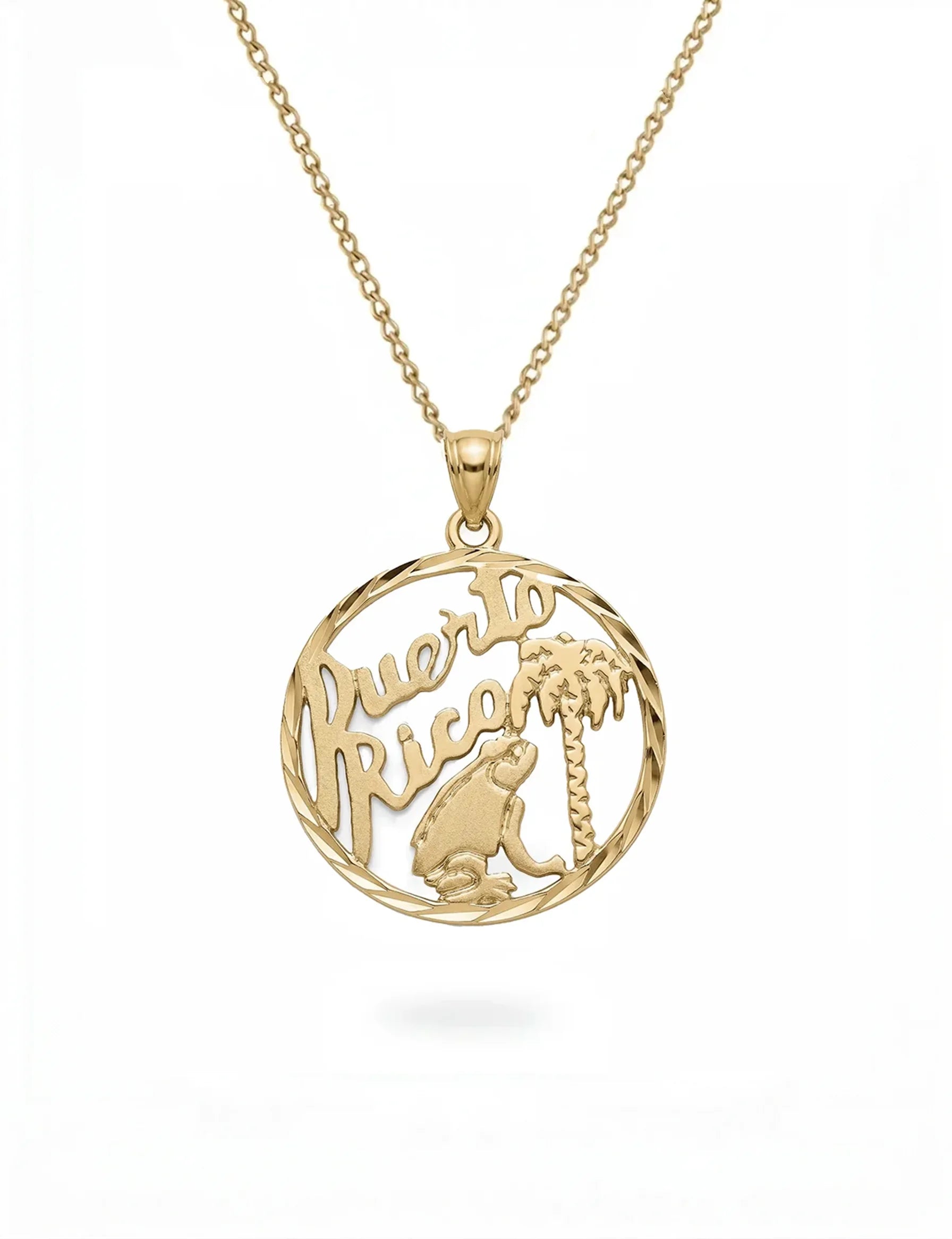 Puerto Rico Medallion Charm - 14k gold or sterling silver