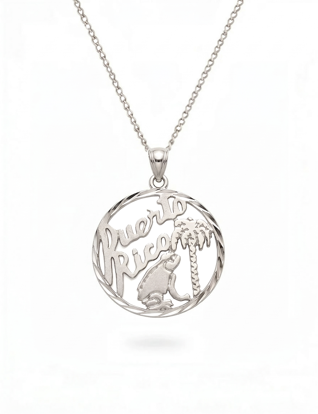 Puerto Rico Medallion Charm - 14k gold or sterling silver