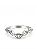 Chain Halo Contour Ring - 14k gold or sterling silver