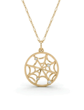 Spider Web Charm Medallion - 14k gold or sterling silver, diamonds