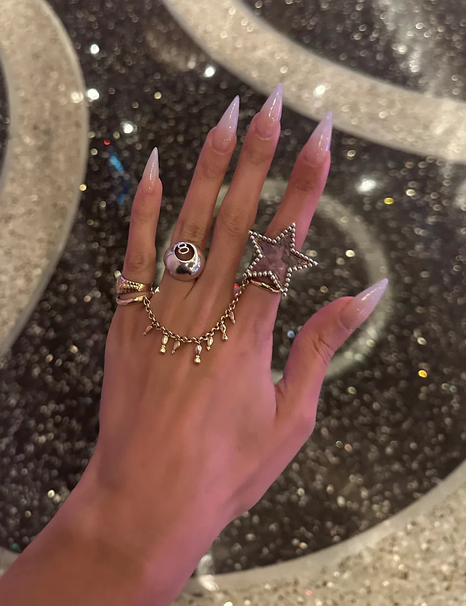 Star Studded Ring - sterling silver or 14k gold