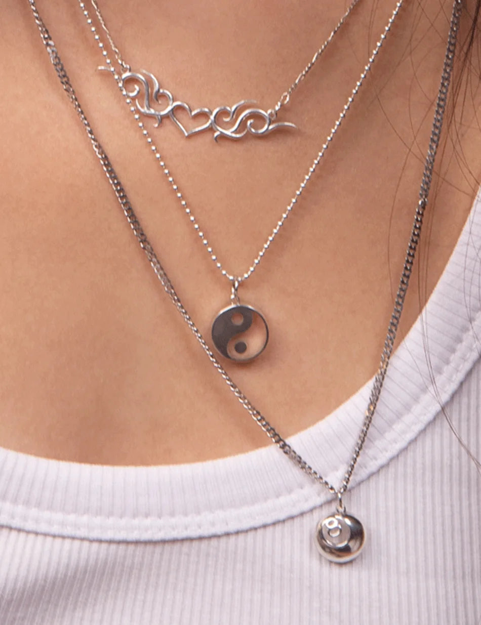 Yin Yang Bezel Balance Pendant - 14k gold or sterling silver, quartz