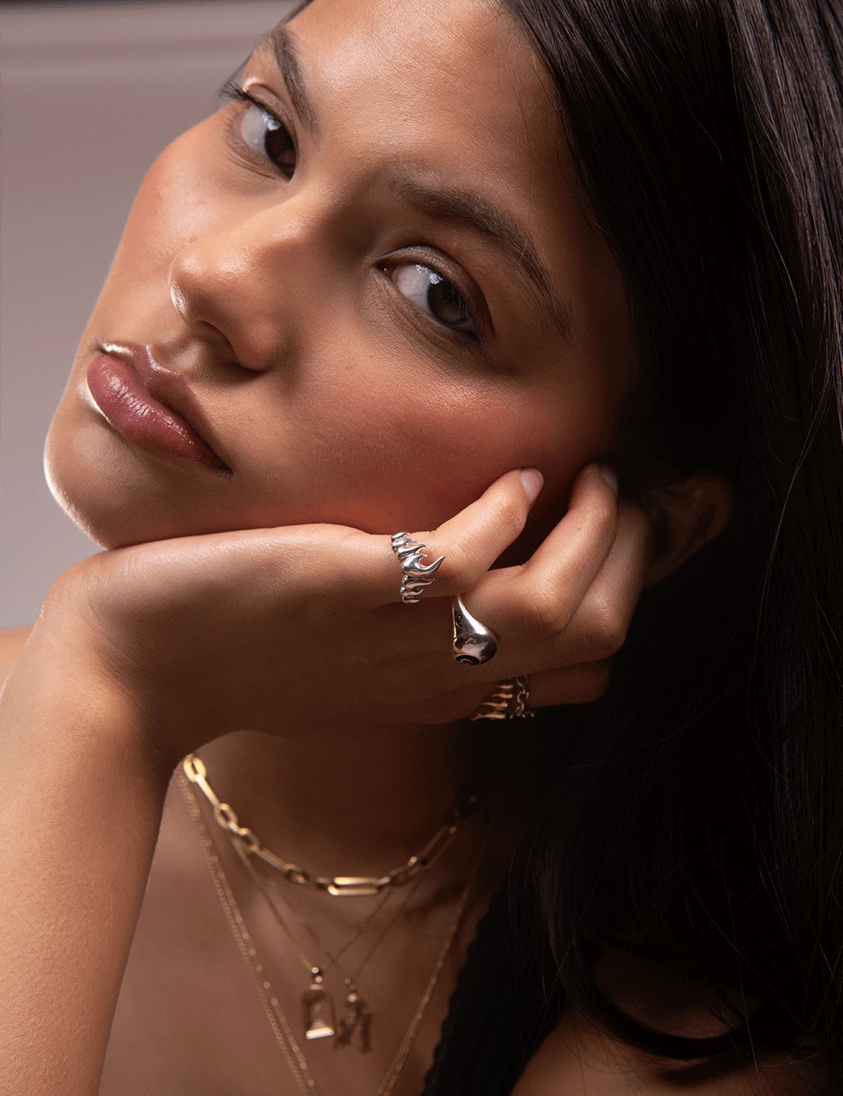 Flame Ring - 14k gold or sterling silver