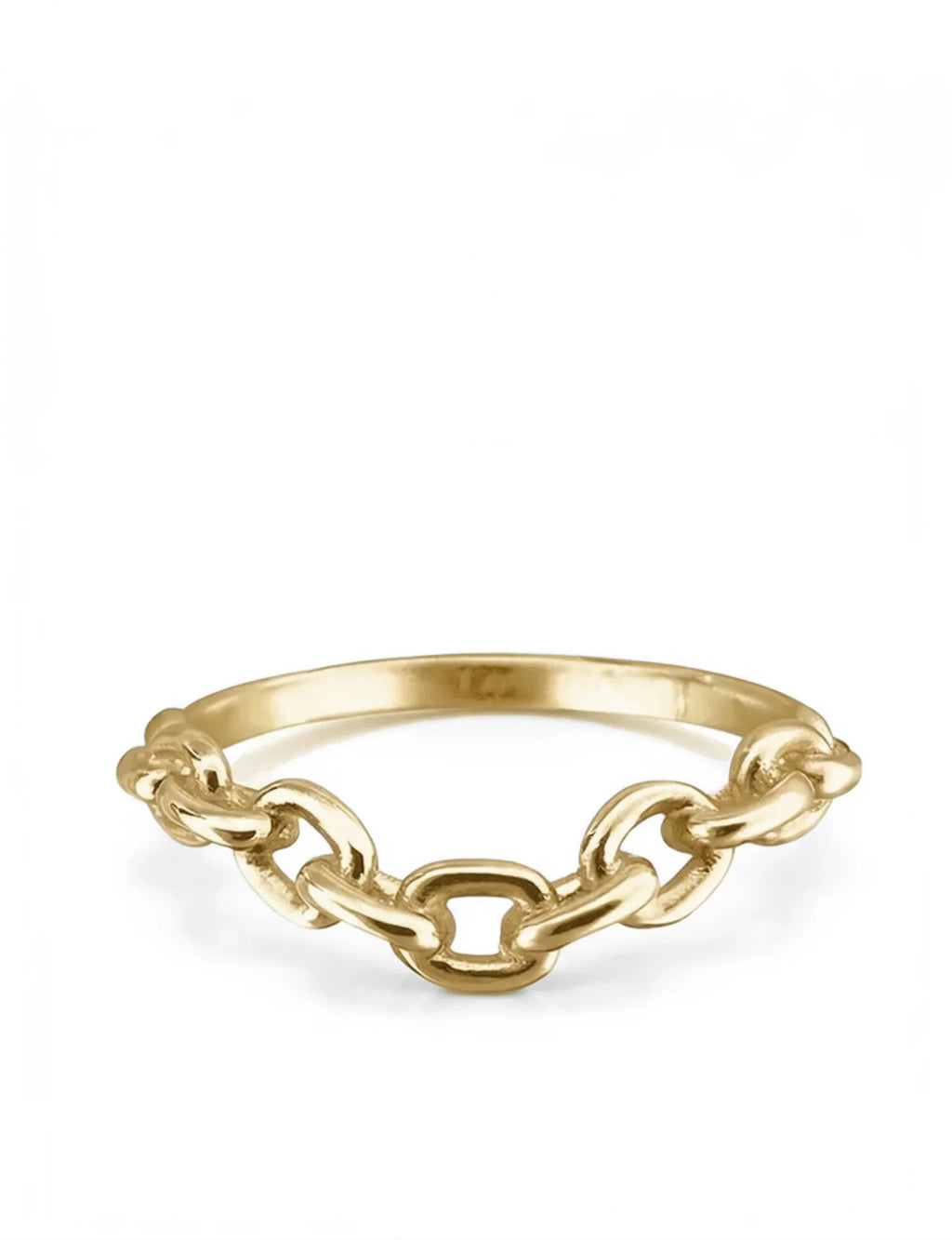 Chain Halo Contour Ring - 14k gold or sterling silver