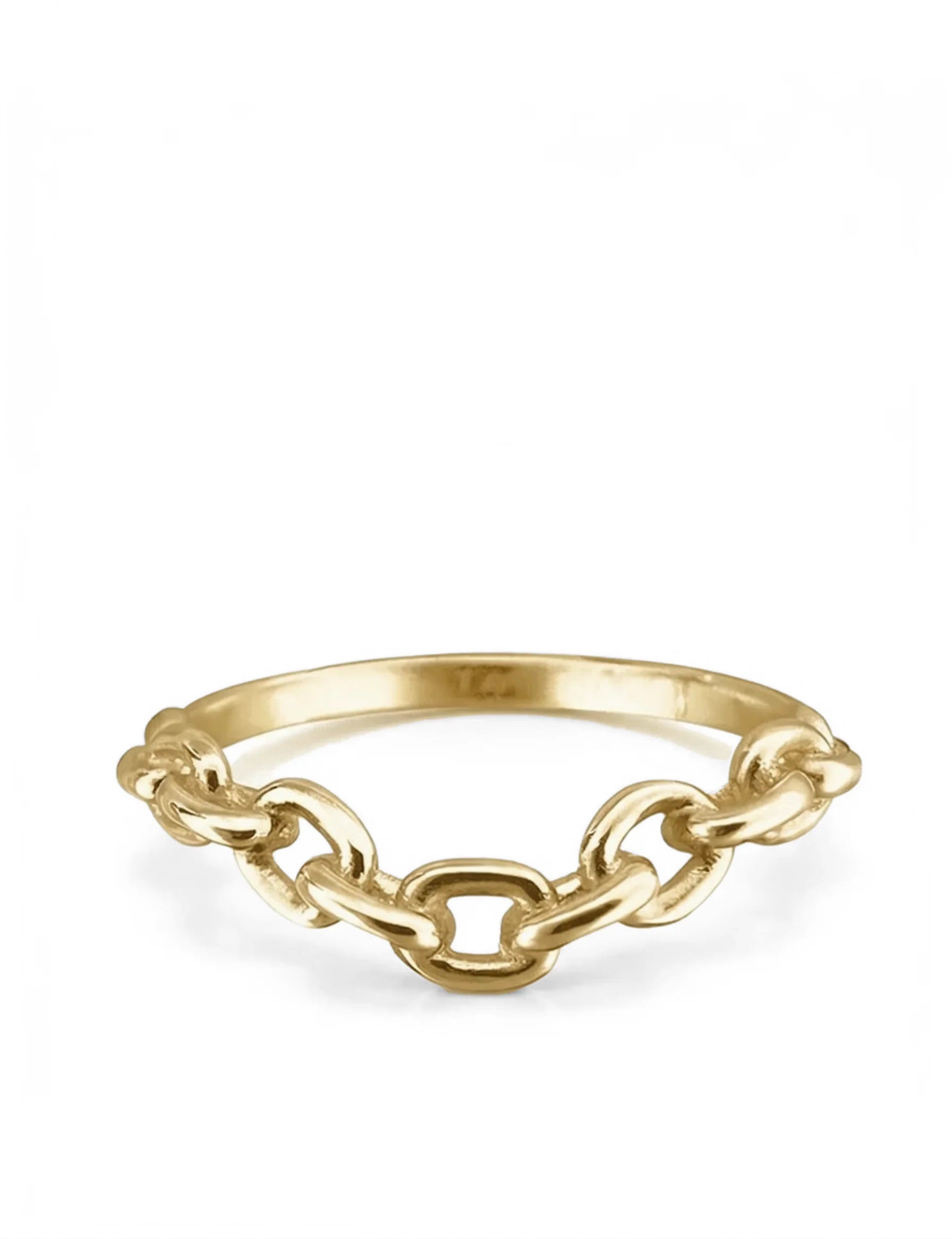 Chain Halo Contour Ring - 14k gold or sterling silver