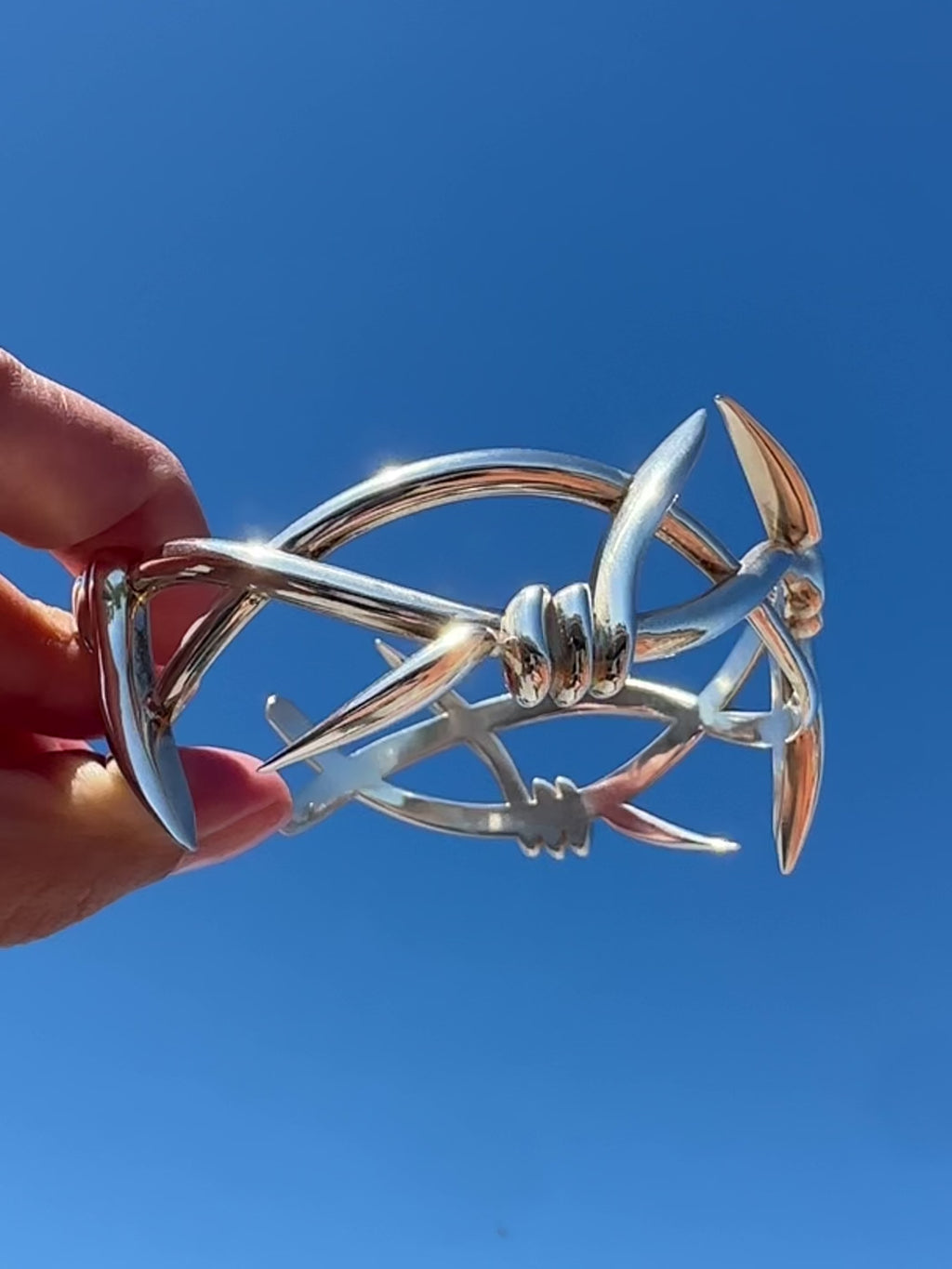 Pam Barbwire Arm Band Cuff - sterling silver