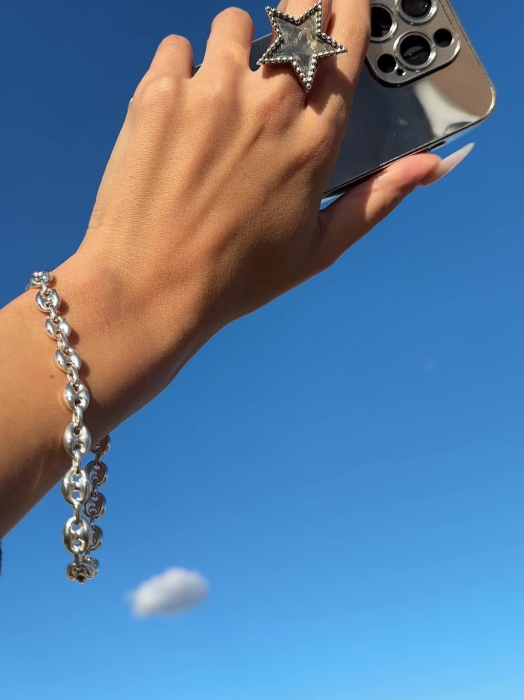 Mariner Chain Phone Wristlet - sterling silver