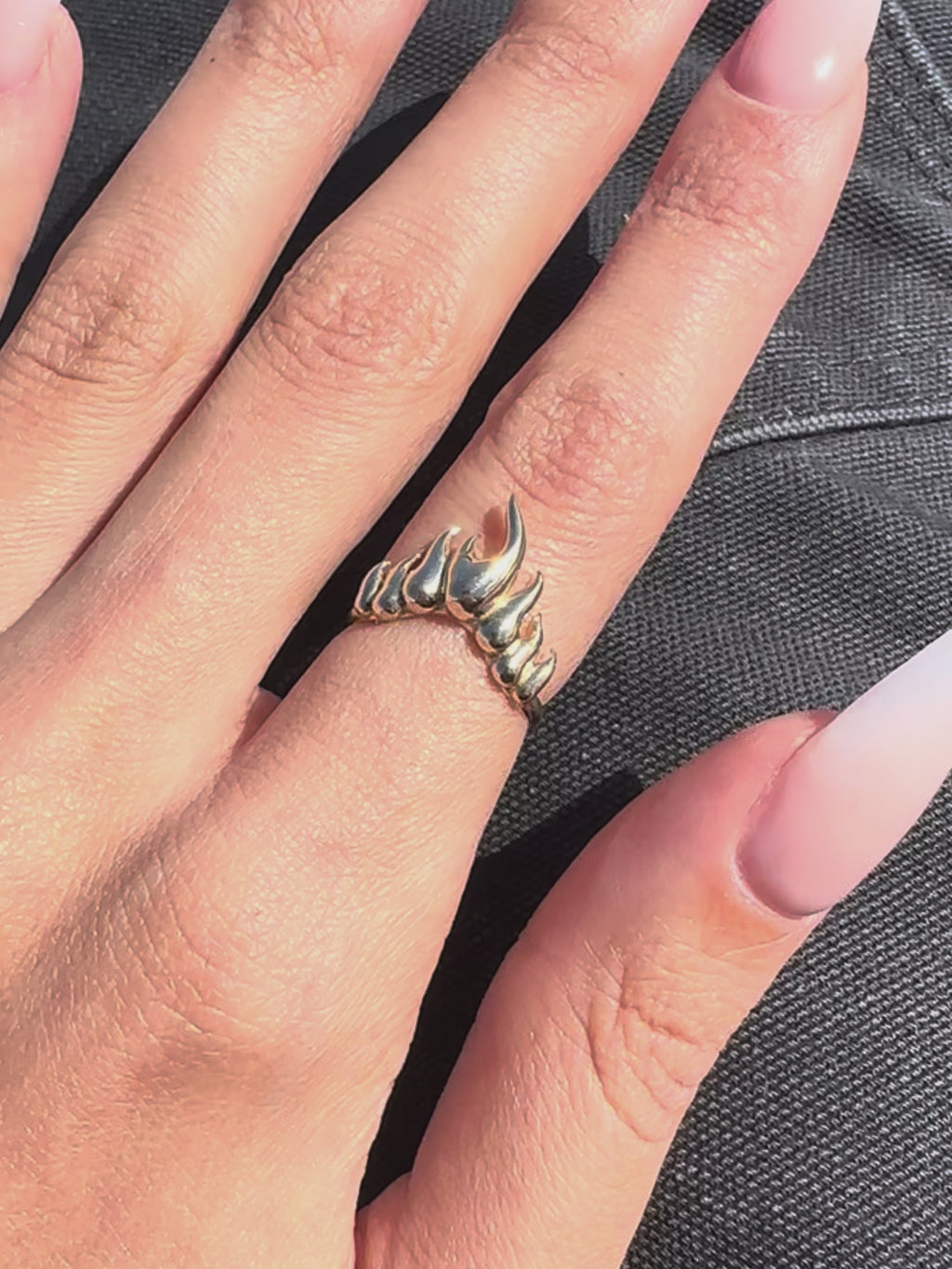 Flame Ring - 14k gold or sterling silver