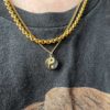 Balance Yin Yang Charm Pendant in solid 10k yellow gold and quartz crystal by HONEY DRIP JEWELRY NYC