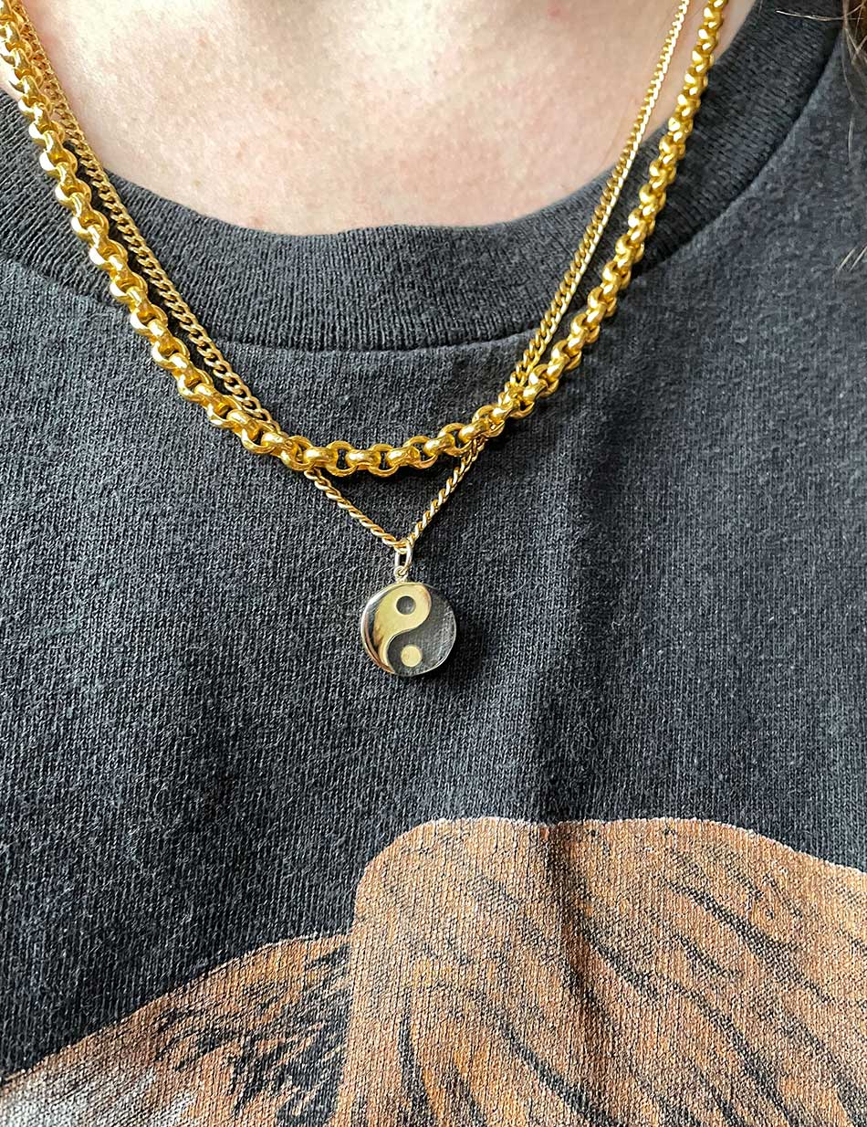 Yin Yang Necklace Gold & Quartz Balance Pendant | Honey Drip