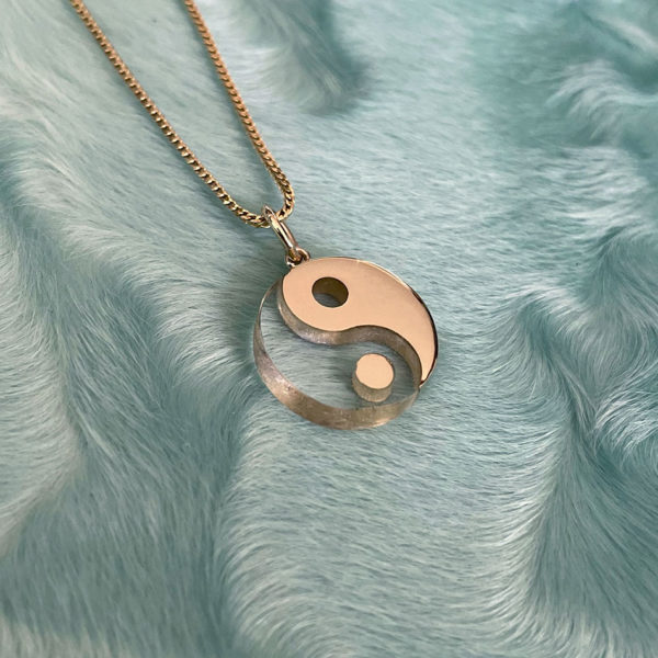 Yin Yang Pendant Necklace- 10k Yellow Gold & Quartz by HONEY DRIP JEWELRY NYC