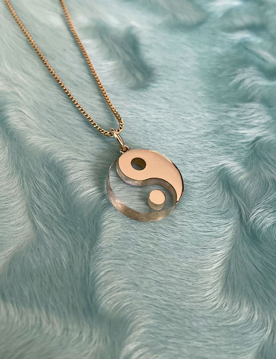 Yin Yang Necklace Gold & Quartz Balance Pendant | Honey Drip