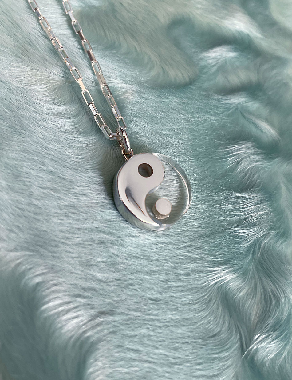 Yin Yang Pendant Necklace - Sterling Silver & Quartz by HONEY DRIP JEWELRY NYC