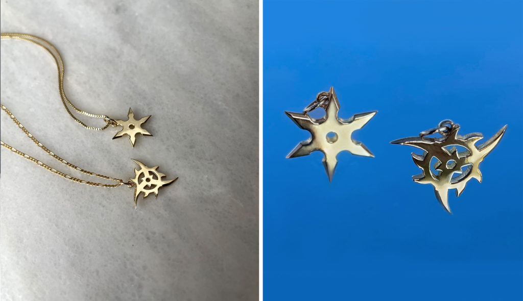 Throwing stars in yellow gold