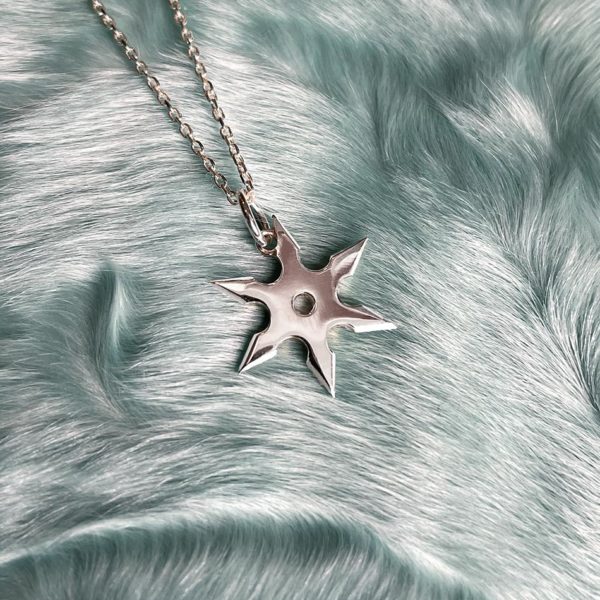 6 Prong Suriken Throwing Star Charm by Honey Drip NYC in Sterling Silver