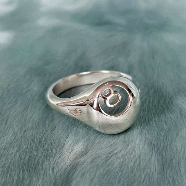 8 ball ring silver