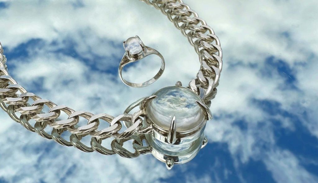 CRYSTAL BALL CHOKER AND RING