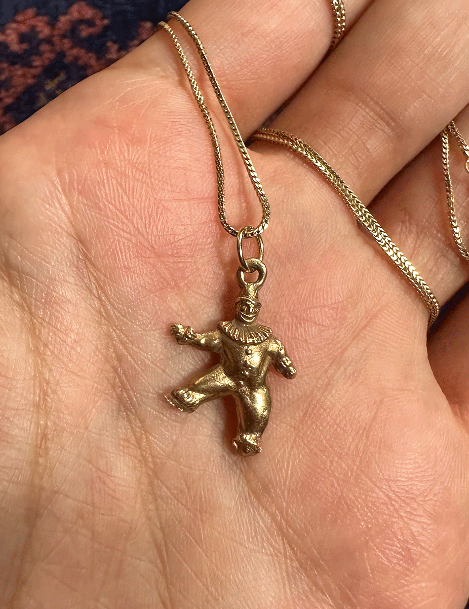 14k yellow gold vintage clown charm by HONEY DRIP NYC