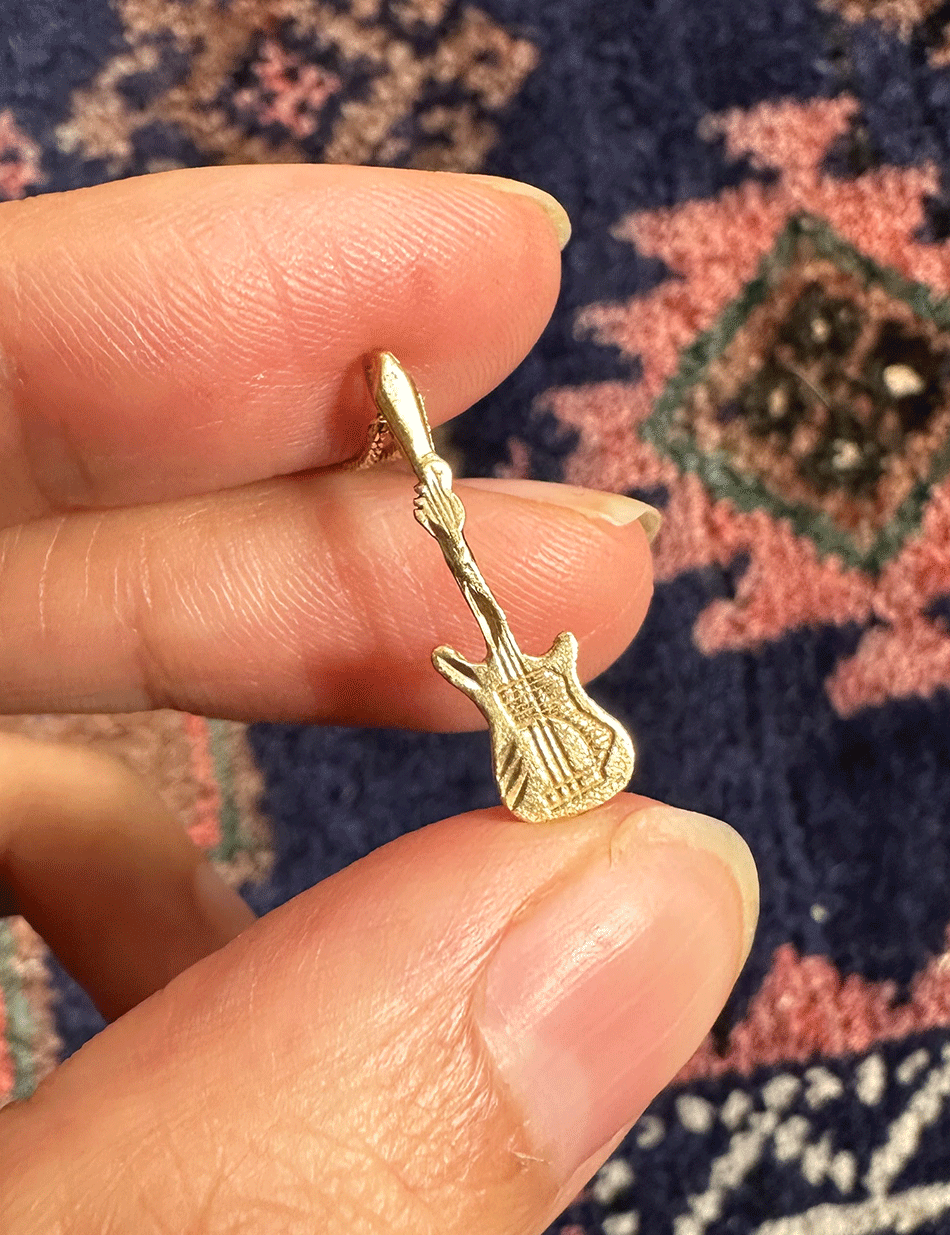 14k yellow gold vintage guiar charm by HONEY DRIP NYC