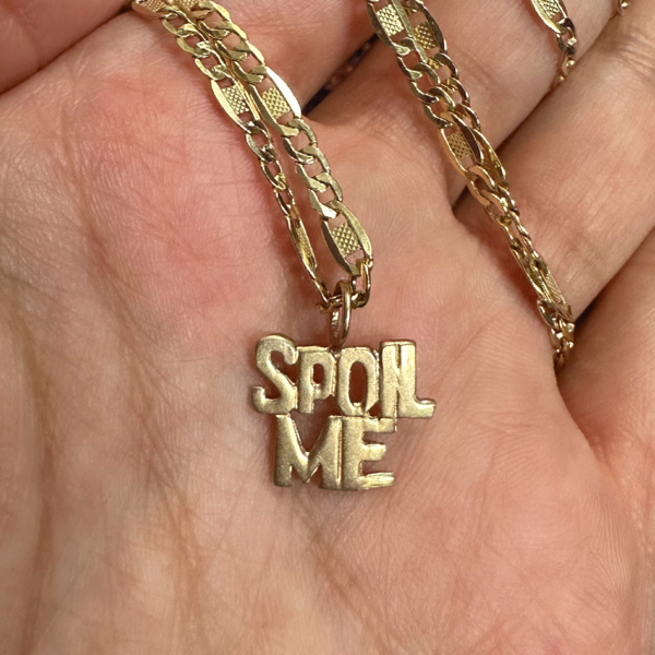 14k yellow gold vintage Spoil Me charm by HONEY DRIP NYC