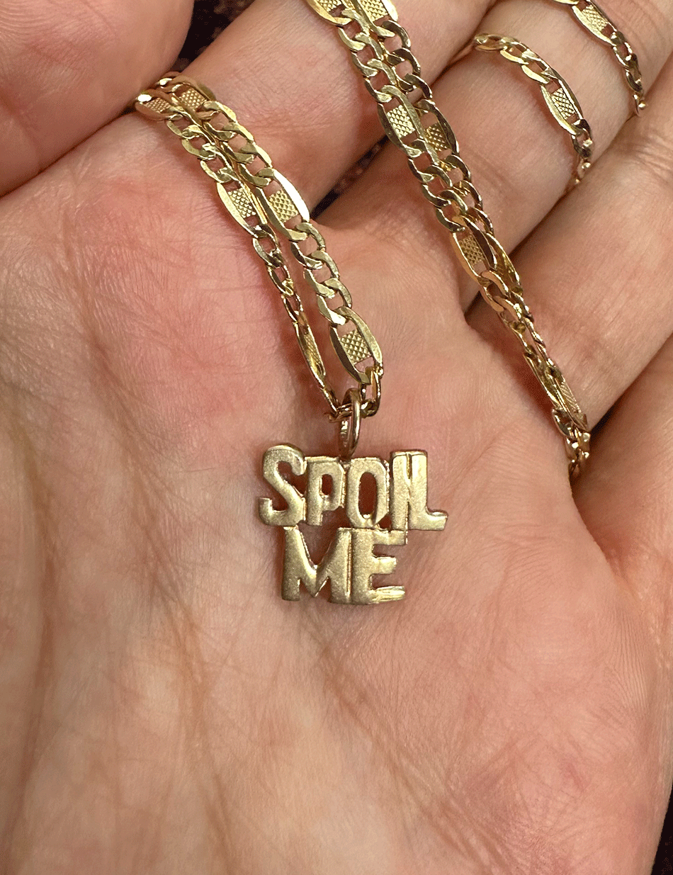 14k yellow gold vintage Spoil Me charm by HONEY DRIP NYC