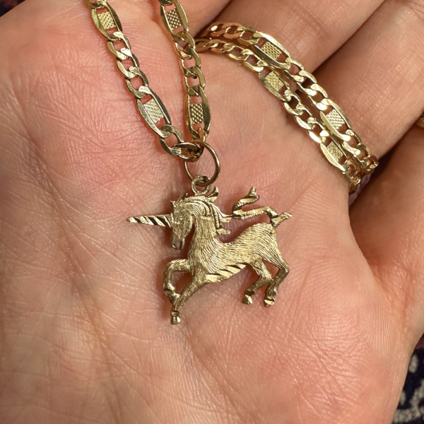 14k yellow gold vintage unicorn charm by HONEY DRIP NYC