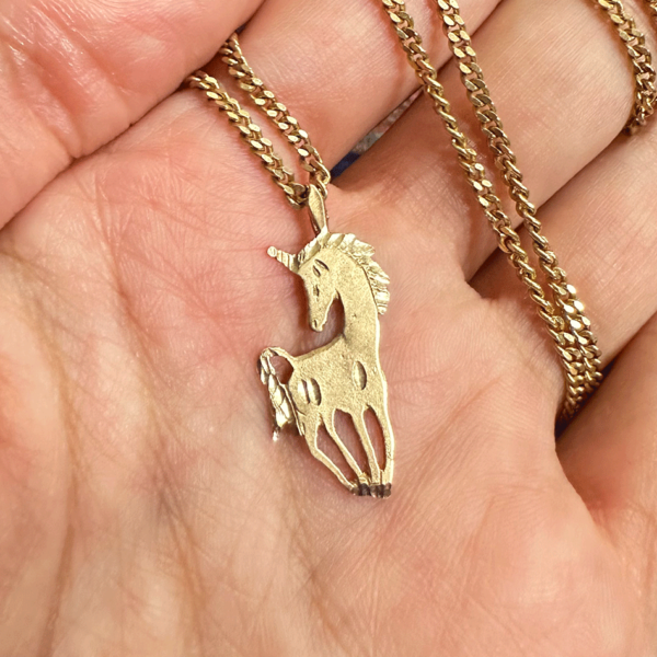 14k yellow gold vintage unicorn charm by HONEY DRIP NYC