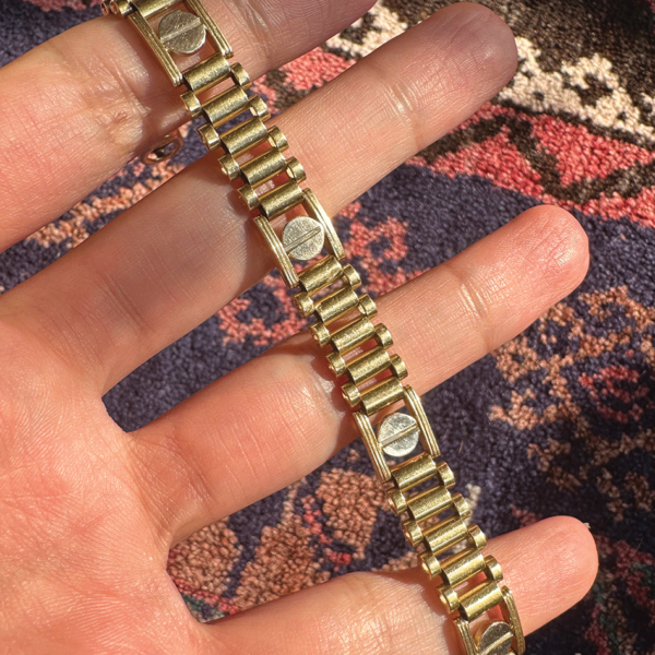 Vintage 14k gold Presidential style watch band chain cartier style bracelet