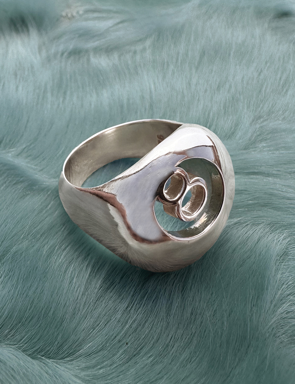 XL 8 Ball Billiards Ring in sterling silver by HONEY DRIP NYC